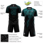 Sublimation Teal Jersey Fußball Custom Uniform Schwarz Sublimation Teal Jersey Fußball Custom Uniform Schwarz