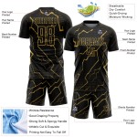 Alte benutzerdefinierte Lightning Gold Sublimation Jersey Uniform schwarz Fußball Alte benutzerdefinierte Lightning Gold Sublimation Jersey Uniform schwarz Fußball