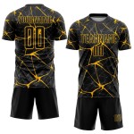 Uniform Schwarz Gelb Sublimation Jersey Fußball Custom Uniform Schwarz Gelb Sublimation Jersey Fußball Custom