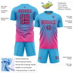 Custom Jersey Sublimation Rosa-Schwarz Blau Uniform Linien Fußball Himmel Custom Jersey Sublimation Rosa-Schwarz Blau Uniform Linien Fußball Himmel