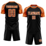 Custom Bay Fußballuniform Sublimationstrikot Orange-Weiß Afrikanisches Muster Schwarz Custom Bay Fußballuniform Sublimationstrikot Orange-Weiß Afrikanisches Muster Schwarz
