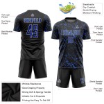 Fußball Schwarz Royal-Weiß Trikot Uniform Sublimation Custom Fußball Schwarz Royal-Weiß Trikot Uniform Sublimation Custom