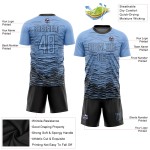 Schwarz Custom Sublimation Blau Uniform Jersey Fußball Licht Schwarz Custom Sublimation Blau Uniform Jersey Fußball Licht