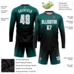 Green Midnight Custom Langarm Fade Fashion Uniform Sublimation Weiß-Schwarz Fußballtrikot Green Midnight Custom Langarm Fade Fashion Uniform Sublimation Weiß-Schwarz Fußballtrikot