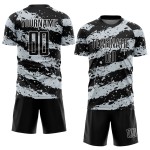 Sublimation Grau-Weiß Schwarz Jersey Fußball Custom Splash Light Uniform Sublimation Grau-Weiß Schwarz Jersey Fußball Custom Splash Light Uniform
