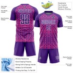Fußball Formen Sublimation Uniform Custom Lila Rosa-Weiß Abstrakte Jersey Fußball Formen Sublimation Uniform Custom Lila Rosa-Weiß Abstrakte Jersey