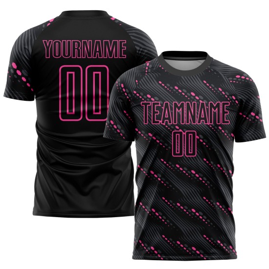 Fußball Sublimation Schwarz Uniform Jersey Custom Pink Fußball Sublimation Schwarz Uniform Jersey Custom Pink