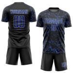 Fußball Schwarz Royal-Weiß Trikot Uniform Sublimation Custom Fußball Schwarz Royal-Weiß Trikot Uniform Sublimation Custom