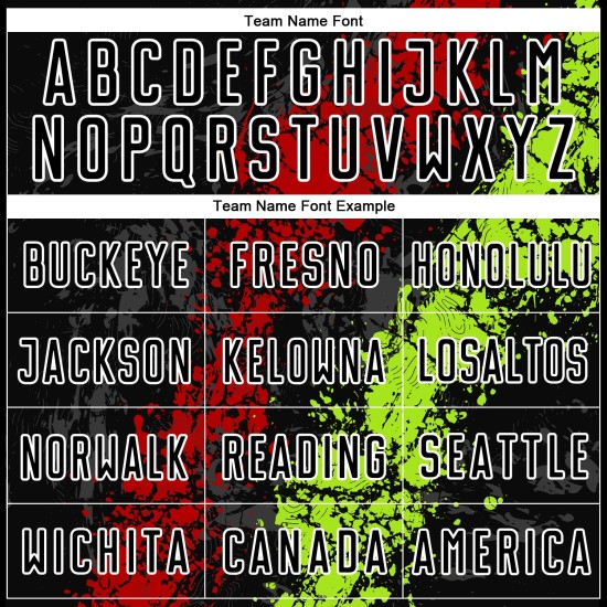 Jersey Sublimation Splatter Art Schwarz Uniform Tropfend Grün Rot-Neon Fußball Custom Jersey Sublimation Splatter Art Schwarz Uniform Tropfend Grün Rot-Neon Fußball Custom