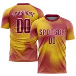 Sublimation Fußballuniform Custom Crimson-Weiß Jersey Gold Sublimation Fußballuniform Custom Crimson-Weiß Jersey Gold