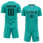 Uniform Trikot Fußball Sublimation Custom Aqua Schwarz Uniform Trikot Fußball Sublimation Custom Aqua Schwarz