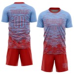 Jersey Fußball Rot Licht Uniform Custom Blau Sublimation Jersey Fußball Rot Licht Uniform Custom Blau Sublimation