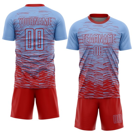 Jersey Fußball Rot Licht Uniform Custom Blau Sublimation Jersey Fußball Rot Licht Uniform Custom Blau Sublimation
