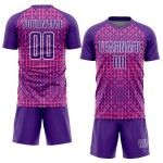 Fußball Formen Sublimation Uniform Custom Lila Rosa-Weiß Abstrakte Jersey Fußball Formen Sublimation Uniform Custom Lila Rosa-Weiß Abstrakte Jersey