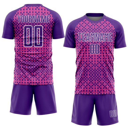 Fußball Formen Sublimation Uniform Custom Lila Rosa-Weiß Abstrakte Jersey Fußball Formen Sublimation Uniform Custom Lila Rosa-Weiß Abstrakte Jersey