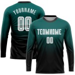 Green Midnight Custom Langarm Fade Fashion Uniform Sublimation Weiß-Schwarz Fußballtrikot Green Midnight Custom Langarm Fade Fashion Uniform Sublimation Weiß-Schwarz Fußballtrikot