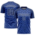 Navy Royal Jersey Sublimation Uniform Custom Fußball Weiß