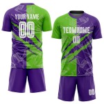 Scratch Grün-Lila Jersey Aurora Muster Sublimation Graffiti Uniform Custom Fußball Scratch Grün-Lila Jersey Aurora Muster Sublimation Graffiti Uniform Custom Fußball