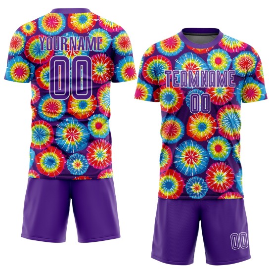 Krawatte Sublimation Uniform Lila-Weiß Jersey Custom Dye Fußball Krawatte Sublimation Uniform Lila-Weiß Jersey Custom Dye Fußball