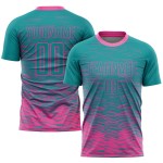 Benutzerdefinierte Jersey Sublimation Rosa Fußball Uniform Teal