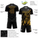 Sublimation Gold Uniform Schwarz Fußball Custom Jersey Sublimation Gold Uniform Schwarz Fußball Custom Jersey