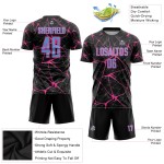 Jersey Custom Uniform Blau-Rosa Schwarz Licht Sublimation Fußball Jersey Custom Uniform Blau-Rosa Schwarz Licht Sublimation Fußball