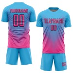 Custom Jersey Sublimation Rosa-Schwarz Blau Uniform Linien Fußball Himmel Custom Jersey Sublimation Rosa-Schwarz Blau Uniform Linien Fußball Himmel