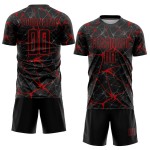 Sublimation Schwarz Fußball Rot Uniform Custom Jersey Sublimation Schwarz Fußball Rot Uniform Custom Jersey