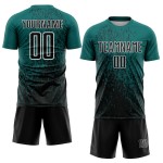 Benutzerdefinierte schwarz-weiß Fragment Uniform Kunst Teal abstrakte Jersey Sublimation Fußball Benutzerdefinierte schwarz-weiß Fragment Uniform Kunst Teal abstrakte Jersey Sublimation Fußball