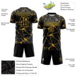 Uniform Schwarz Gelb Sublimation Jersey Fußball Custom Uniform Schwarz Gelb Sublimation Jersey Fußball Custom