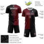Uniform Jersey Custom Fashion Sublimation Fußball Crimson-Weiß Split Schwarz Uniform Jersey Custom Fashion Sublimation Fußball Crimson-Weiß Split Schwarz