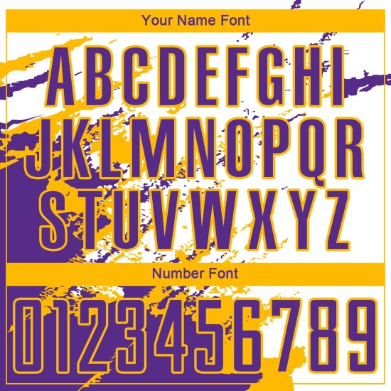 Uniform Sublimation Custom Weiß Jersey Splash Lila-Gold Fragment Fußball Kunst Abstrakt Uniform Sublimation Custom Weiß Jersey Splash Lila-Gold Fragment Fußball Kunst Abstrakt
