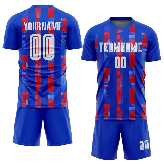 Trikot Uniform Custom Weiß-Rot Sublimation Fußball Home Royal Trikot Uniform Custom Weiß-Rot Sublimation Fußball Home Royal