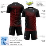 Rot Sublimation Jersey Custom Uniform Schwarz Linien Fußball Rot Sublimation Jersey Custom Uniform Schwarz Linien Fußball