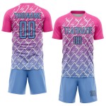 Benutzerdefinierte blau-schwarz Licht Trikot Uniform Sublimation Fußball Blitz Pink Benutzerdefinierte blau-schwarz Licht Trikot Uniform Sublimation Fußball Blitz Pink