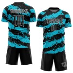 Sublimation Splash Uniform Lakes Blau-Weiß Custom Jersey Schwarz Fußball Sublimation Splash Uniform Lakes Blau-Weiß Custom Jersey Schwarz Fußball