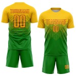 Gras Sublimation Custom Fußball Gold-Rot Grün Uniform Trikot Gras Sublimation Custom Fußball Gold-Rot Grün Uniform Trikot