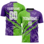 Scratch Grün-Lila Jersey Aurora Muster Sublimation Graffiti Uniform Custom Fußball Scratch Grün-Lila Jersey Aurora Muster Sublimation Graffiti Uniform Custom Fußball