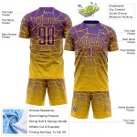 Jersey Fußball Sublimation Linien Benutzerdefinierte Gold Lila Uniform Jersey Fußball Sublimation Linien Benutzerdefinierte Gold Lila Uniform
