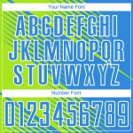 Sublimation Uniform Grün-Weiß Fußball Neon Powder Line Trikot Blau Custom Sublimation Uniform Grün-Weiß Fußball Neon Powder Line Trikot Blau Custom