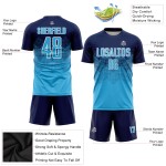 Sublimation Custom Navy Blau-Weiß Uniform Fußball Sky Trikot Sublimation Custom Navy Blau-Weiß Uniform Fußball Sky Trikot