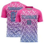 Benutzerdefinierte blau-schwarz Licht Trikot Uniform Sublimation Fußball Blitz Pink Benutzerdefinierte blau-schwarz Licht Trikot Uniform Sublimation Fußball Blitz Pink