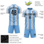 Fußballtrikot Uniform Sublimation Custom Schwarz-Weiß Blau Licht Fußballtrikot Uniform Sublimation Custom Schwarz-Weiß Blau Licht