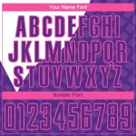 Uniform Linien Fußball Custom Jersey Rosa-Weiß Lila Kurve Sublimation Uniform Linien Fußball Custom Jersey Rosa-Weiß Lila Kurve Sublimation