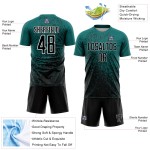 Benutzerdefinierte schwarz-weiß Fragment Uniform Kunst Teal abstrakte Jersey Sublimation Fußball Benutzerdefinierte schwarz-weiß Fragment Uniform Kunst Teal abstrakte Jersey Sublimation Fußball