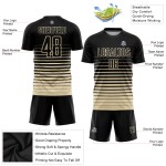Mode Custom Fußball Jersey Uniform Fade Sublimation Creme Nadelstreifen Schwarz Mode Custom Fußball Jersey Uniform Fade Sublimation Creme Nadelstreifen Schwarz