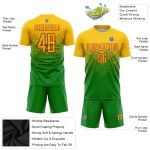 Gras Sublimation Custom Fußball Gold-Rot Grün Uniform Trikot Gras Sublimation Custom Fußball Gold-Rot Grün Uniform Trikot