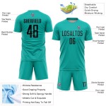 Uniform Trikot Fußball Sublimation Custom Aqua Schwarz Uniform Trikot Fußball Sublimation Custom Aqua Schwarz