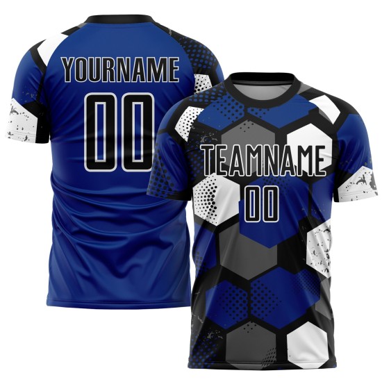 Royal Custom Fußballtrikot Schwarz-Weiß Sublimation Uniform Royal Custom Fußballtrikot Schwarz-Weiß Sublimation Uniform