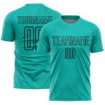 Aqua Fußball Jersey Custom Schwarz Formen Geometrische Uniform Sublimation Aqua Fußball Jersey Custom Schwarz Formen Geometrische Uniform Sublimation